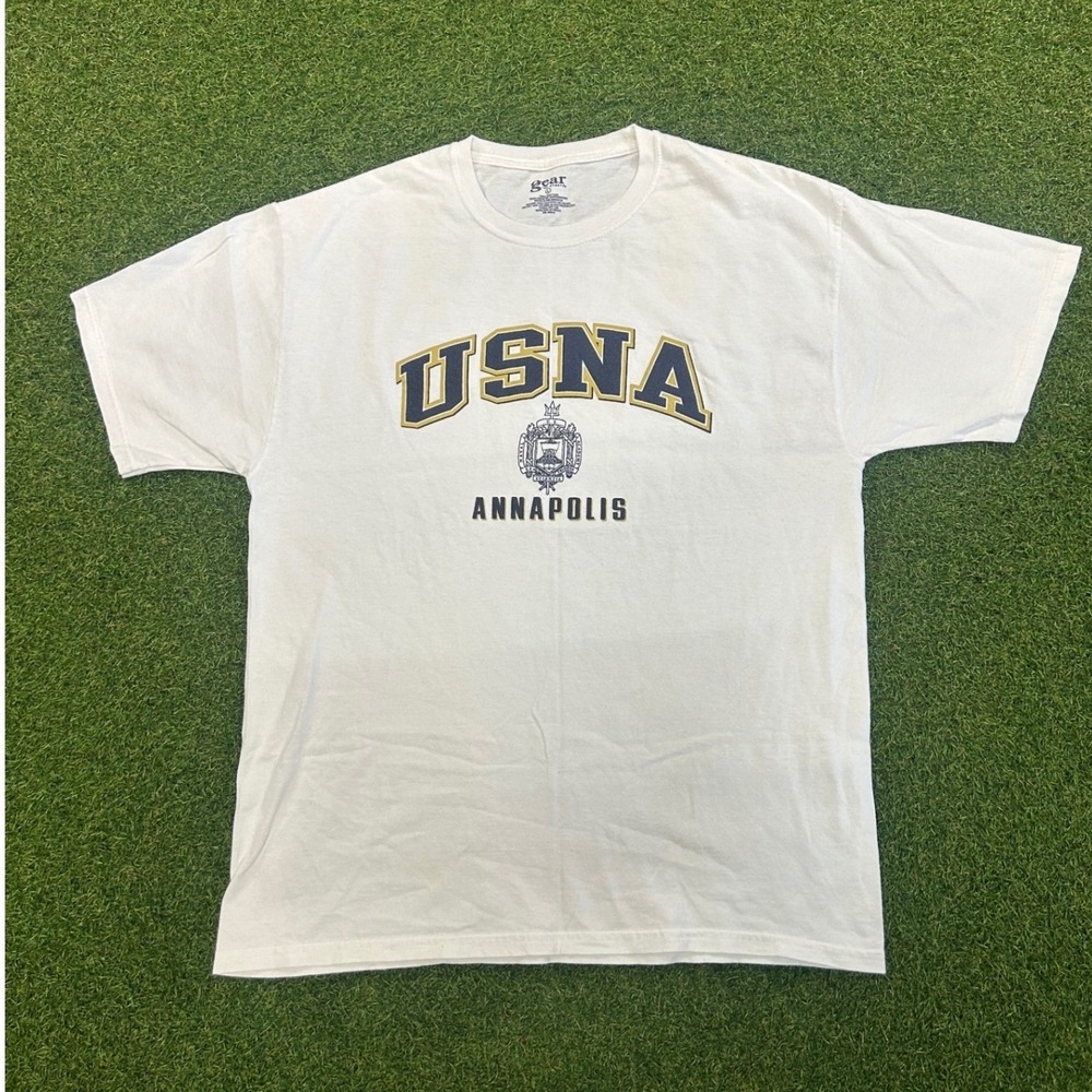 Vintage Gear for Sports USNA Annapolis Navy Midshipmen T-Shirt White Size L